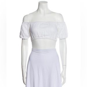 Reformation off shoulder crop top